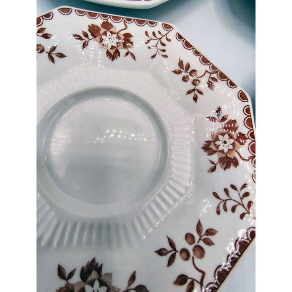 Saucer Plates Independence Ironstone Castleton 1950s Vintage Octagon Set of 4 - Picture 7 of 15